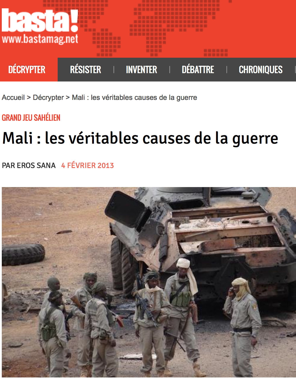 Mali : les véritables causes de la guerre